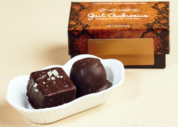 This is a picture of a two-piece Chocolate Truffle Box, offered by Fromagination.