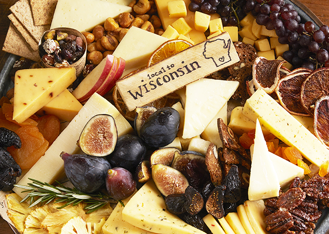 This is a picture of a Fromagination artisan cheese tray.