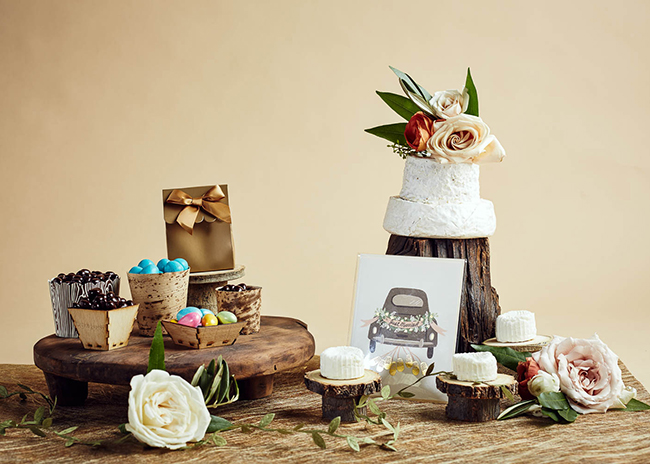 This is a picture of wedding items from Fromagination.