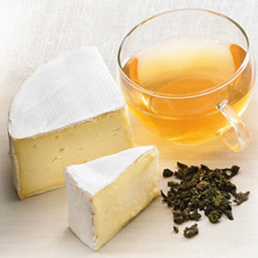 This is a picture of cheese with tea.