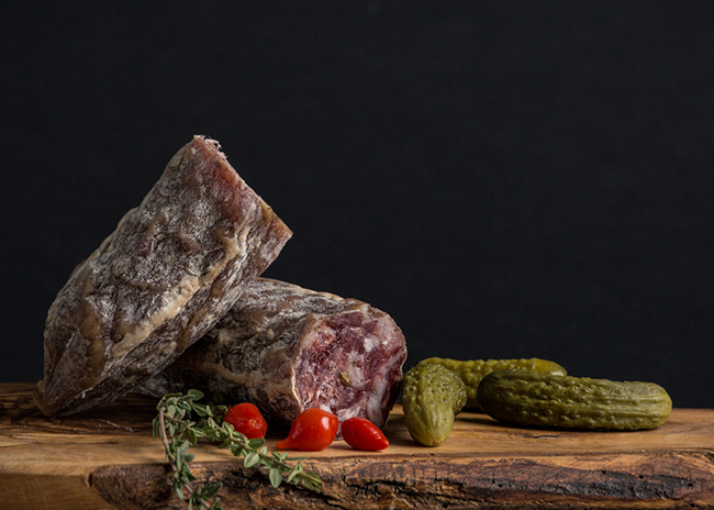 This is a picture of Tuscan salami, featured at Fromagination.