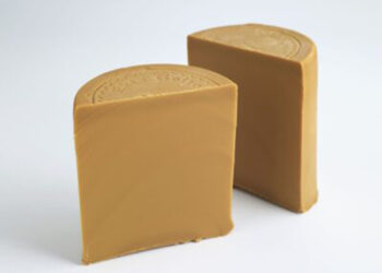 This is a picture of Norwegian Gjetost cheese, featured at Fromagination.