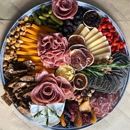 This is a picture of a Fromagination cheese board