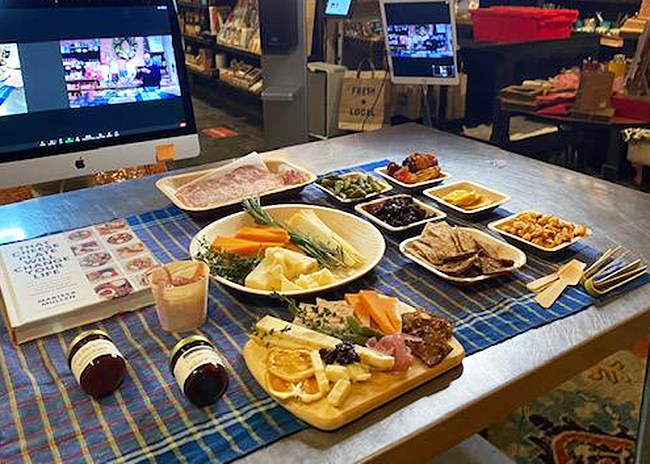 This is a picture of Fromagination's online Create a Cheese Board Class.