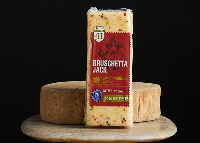 This is a picture of Bruschetta Jack cheese, offered by Fromagination.