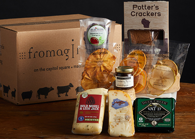 This is picture of the Cheese for Giving Gift Set, offered by Fromagination.
