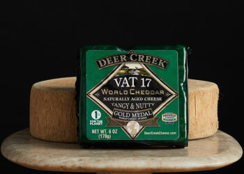 This is a picture of Vat 17 Cheddar cheese, offered by Fromagination.