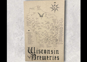 This is a picture of a WIsconsin Breweries poster, offered by Fromagination.