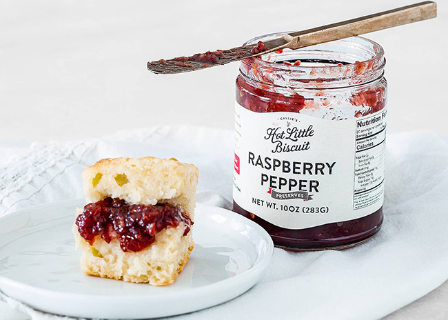 This is a picture of Raspberry Pepper Preserves, offered by Fromagination.