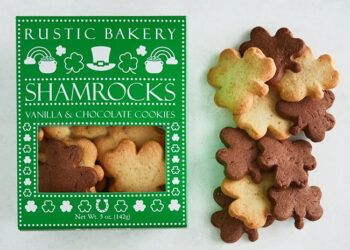 This is a picture of a Shamrock Cookeis Box, offered by Fromagination.