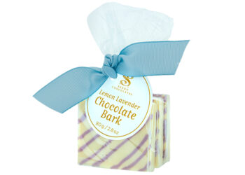 This is a picture of Lemon Lavender Chocolate Bark, offered by Fromagination.