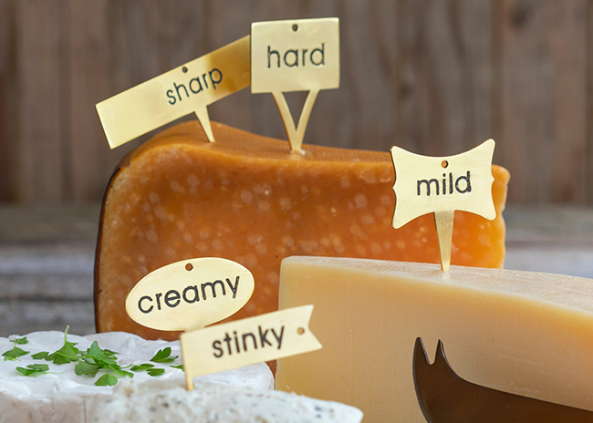 This is a picture of Luxe Cheese Markers, offered by Fromagination.