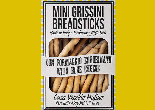 This is a picture of Mini Blue Cheese Grisini Breadsticks, offered by Fromagination.