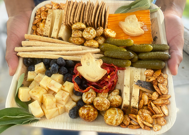 This is a picture of Fromagination's Halloween Cheese Tray.