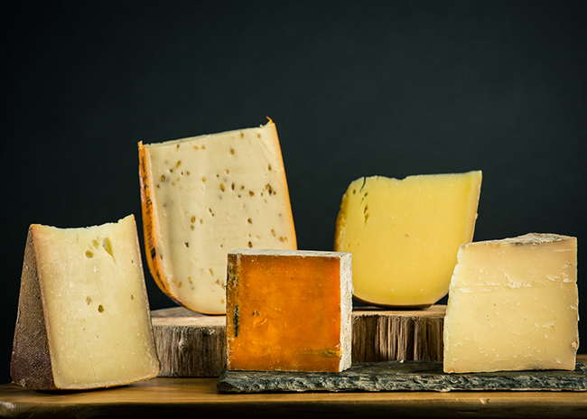 This is a picture of a selection of Fromagination's Cheese of the Season subcription program.