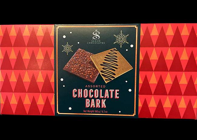 This is a picture of an Assorted Chocolate Bark Box, offered by Fromagination.