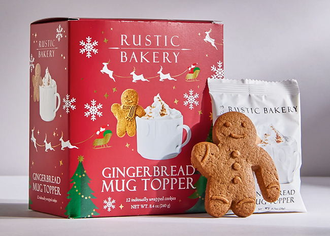 This is a picture of Rustic Bakery's Gingerbread Mug Toppers, offered by Fromagination.