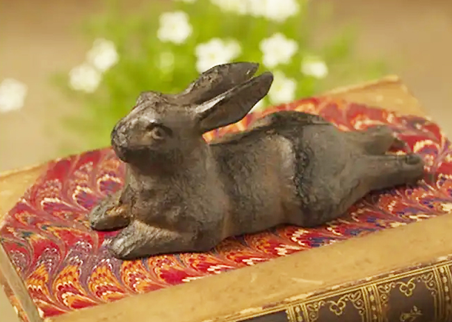 This is a picture of a Cast Iron Rabbit, offered by Fromagination.