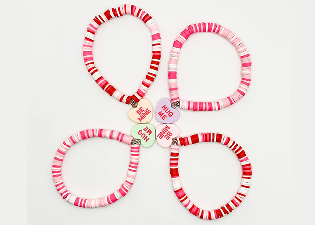 This is a picture of a Valentine Charm Bracelet, offered by Fromagination.
