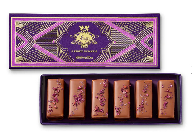 This is a picture of Vosges New Mexican Pecan Caramels, offered by Fromagination.