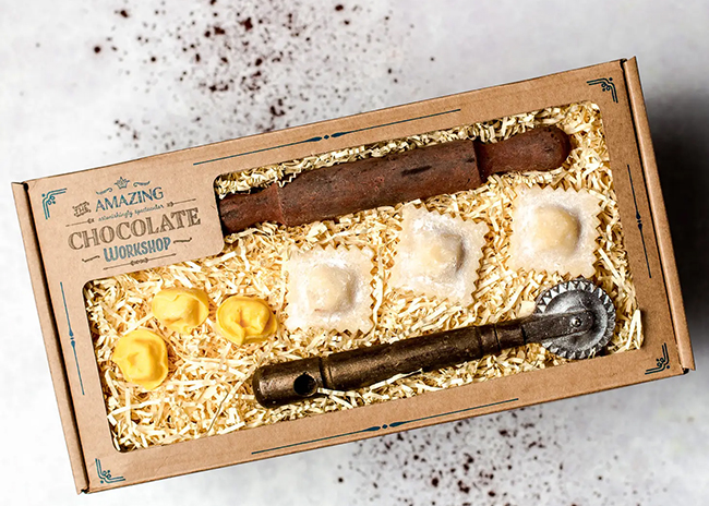 This is a picture of Unique Chocolate Gift: Italian Foods, offered by Fromagination.
