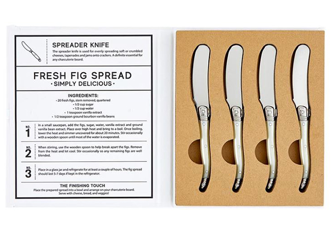 This is a picture of holiday charcuterie spreaders, offered by Fromagination.