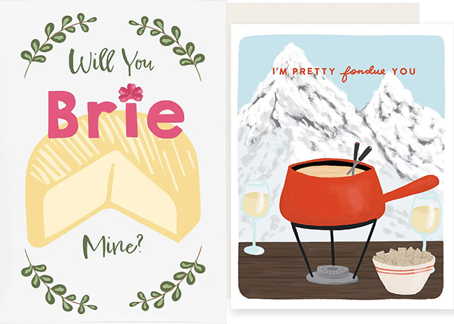 This is a picture of Cheese Valentine's Day Cards, offered by Fromagination.