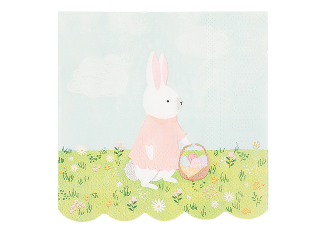 This is a picture of Bunny House Napkins, offered by Fromagination.