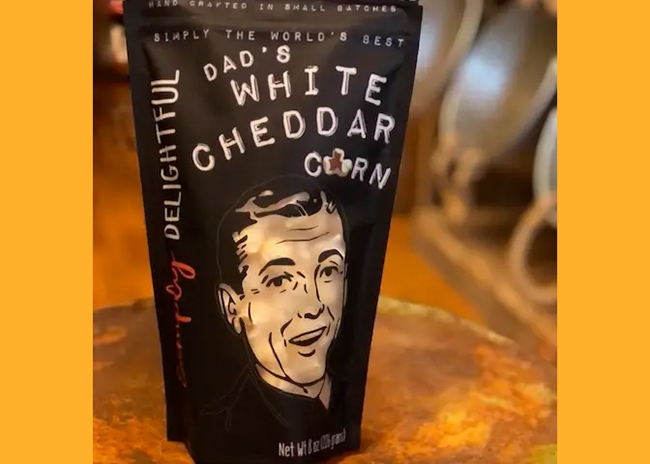 This is a picture of Dad's White Cheddar Corn, offered by Fromagination.