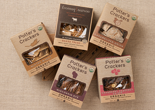 This is a picture of the Potter's Crackers Assortment, offered by Fromagination.