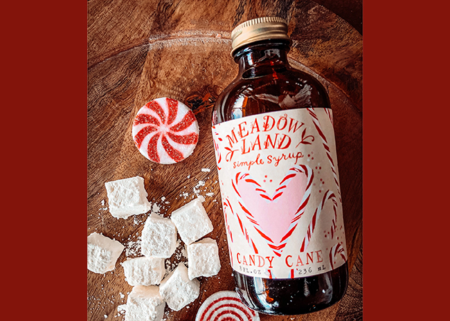 This is a picture of Candy Cane Simple Syrup, offered by Fromagination.