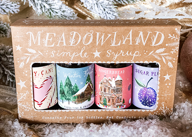 This is a picture of the Meadowland Simple Syrup Collection, offered by Fromagination.