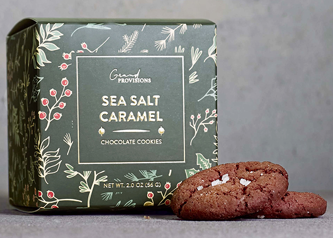 This is a picture of Sea Salt Caramel Chocolate Cookies, offered by Fromagination.