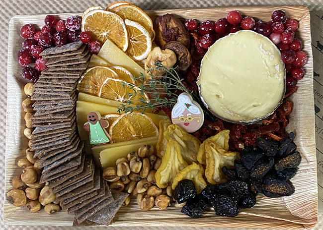 This is a picture of Fromagination's Holiday Uplands Cheese Tray.