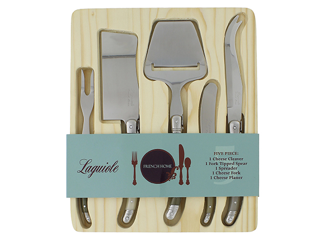 This is a picture of the Five-Piece Cheese Set, offered by Fromagination.