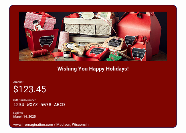 This is a picture of a Fromagination E-Gift Card.
