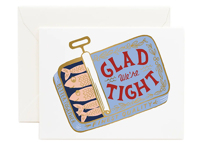 This is a picture of the Tight as Sardines Valentine, offered by Fromagination.