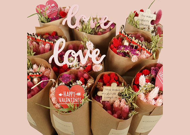 This is a picture of the Valentine Market Bouquet Bundle, offered by Fromagination.