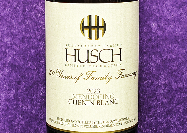 This is a picture of Husch Chenin Blanc wine, offered by Fromagination.